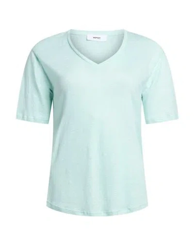 Notshy Woman T-shirt Light Green Size Xs Linen In Blue