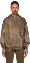 Notsonormal Brown Raw Edge Hoodie In After Dark