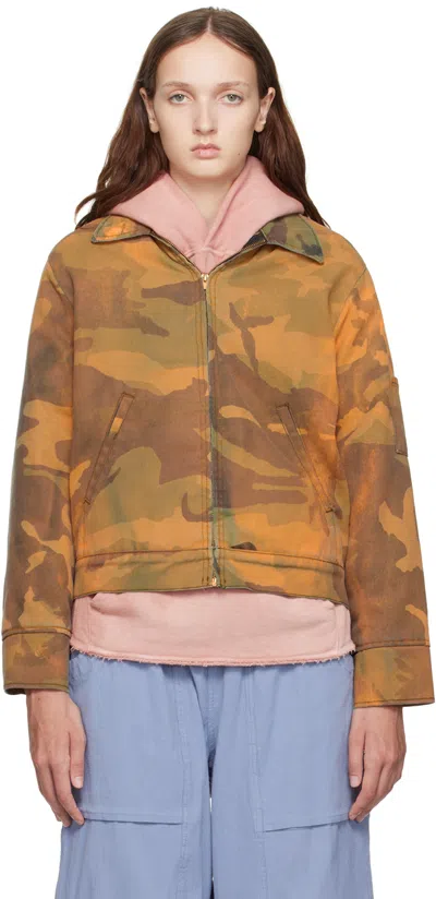 Notsonormal Orange Dusted Jacket In Washed Sun