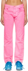Notsonormal Pink High Jeans In Neon Rosa