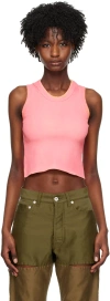 Notsonormal Pink Micro Tank Top In Neon Rosa
