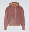 Notsonormal Raw Edge Cotton Fleece Hoodie In Sangria