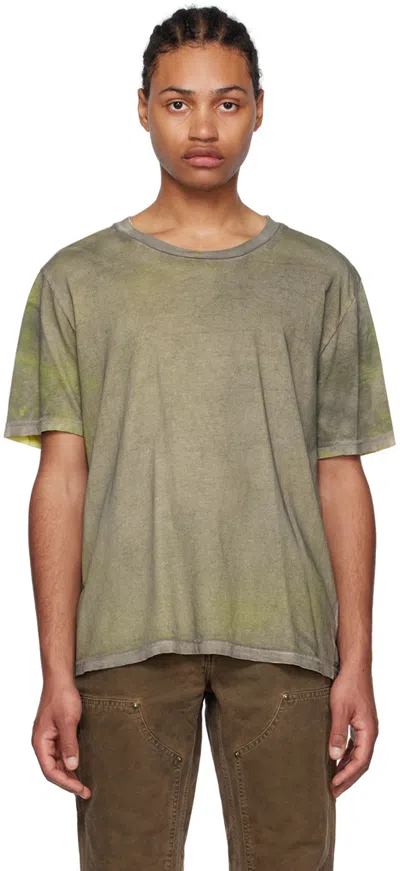 Notsonormal Taupe Sprayed T-shirt In Dark Gull