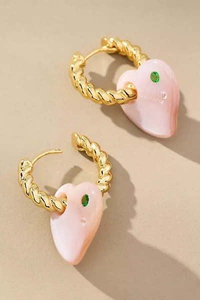Notte Jewelry Lucky Love Glow Earrings In Pink
