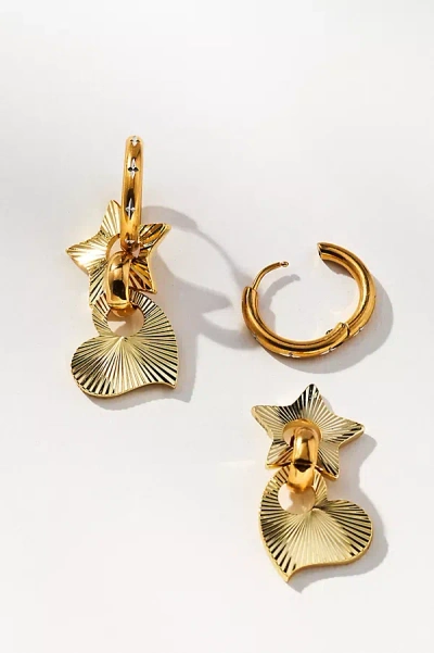 Notte Jewelry Starry Change Of Heart Huggie Hoop Earrings