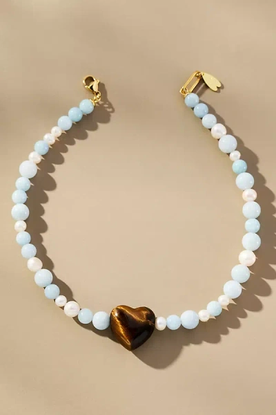Notte Jewelry Venezia Pearl Necklace In Brown
