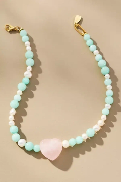Notte Jewelry Venezia Pearl Necklace In Pink