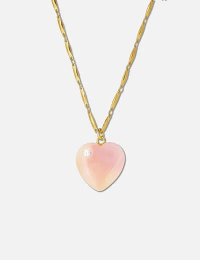Notte Sweet Nothing Heart Necklace In Pink