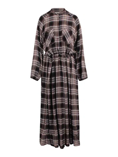 Noumeno Concept Check Fantasy Dress In Brown
