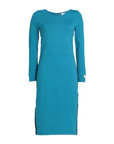 Noumeno Concept Woman Midi Dress Deep Teal Size S Cotton, Elastane In Green