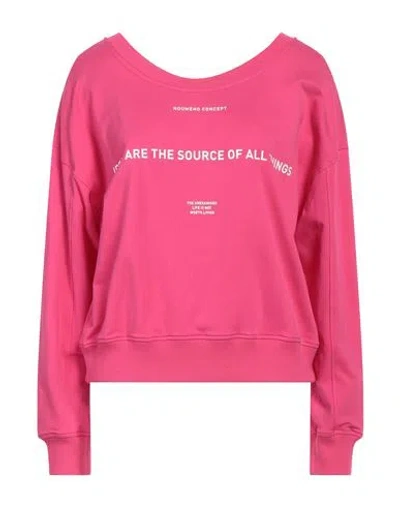 Noumeno Concept Woman Sweatshirt Fuchsia Size S Cotton, Elastane In Pink