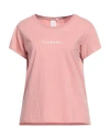 Noumeno Concept Woman T-shirt Pastel Pink Size L Cotton In Pink