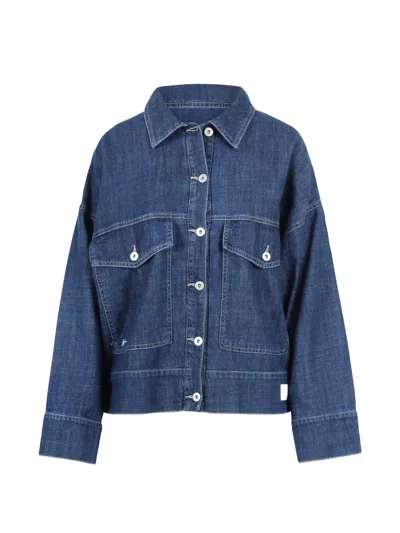 Noumeno Concetp Buttoned Denim Jacket In Blue
