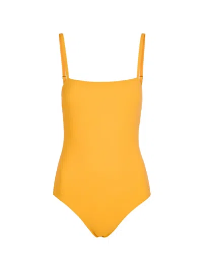 Nounou Anita Square-neck Swimsuit In Yellow