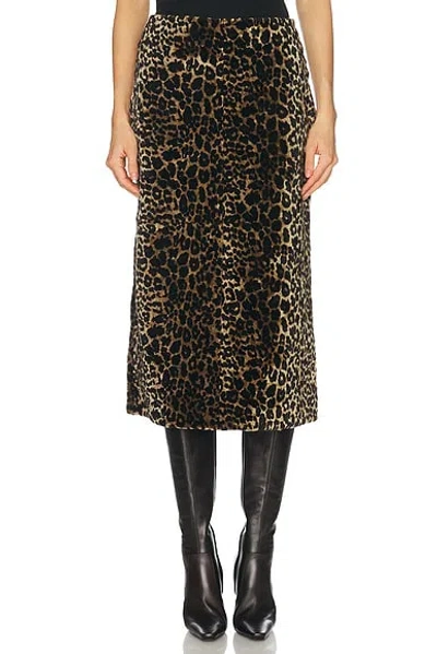 Nour Hammour Alana Leopard-print Shearling Pencil Skirt In Animal Print