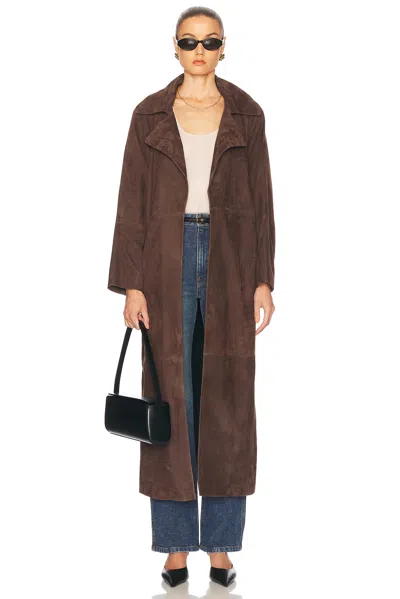 Nour Hammour Althea Jacket In Mocha Suede