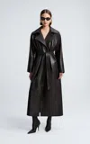 Nour Hammour Althea Lambskin Leather Trench In Brown