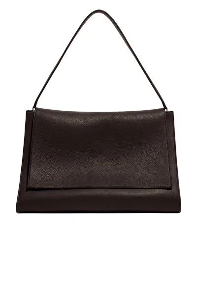 Nour Hammour Amal Everyday Top Handle Bag In Dark Chocolate Leather
