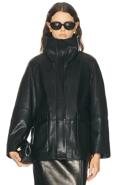 Nour Hammour Ansel Leather Jacket In Black