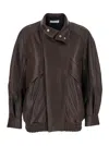 Nour Hammour Ariste Leather Jacket In Brown