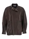 Nour Hammour Ariste Leather Jacket In Brown