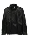 Nour Hammour Ariste Oversized Paneled Leather Jacket In Black