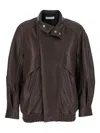 Nour Hammour Ariste Leather Jacket In Brown