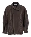 Nour Hammour Ariste Leather Jacket In Brown