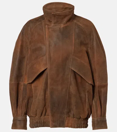 Nour Hammour Ariste Leather Jacket In Brown