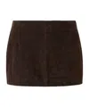 Nour Hammour Avery Suede Mini Skirt In Brown