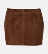 Nour Hammour Avery Suede Miniskirt In Brown
