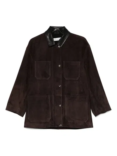 NOUR HAMMOUR BARN JACKET - WOMEN'S - CUPRO/LAMB SUEDE/VISCOSE