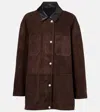 Nour Hammour Barn Suede Field Jacket In Brown