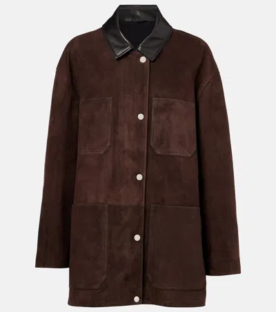 Nour Hammour Barn Suede Field Jacket In Brown