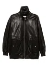 Nour Hammour Beck Leather Bomber Jacket In Black
