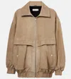 Nour Hammour Beck Suede Bomber Jacket In Brown