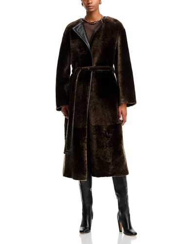 Nour Hammour Berna Shearling Coat In Black