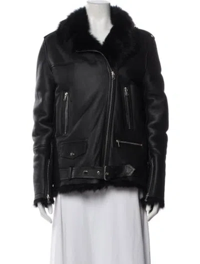 Pre-owned Nour Hammour Biker Jacket In Black