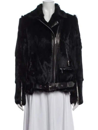 Pre-owned Nour Hammour Biker Jacket In Black