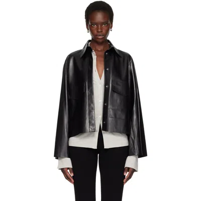Nour Hammour Black Darcy Leather Jacket