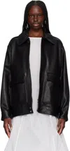 Nour Hammour Drey The It Girl Leather Jacket In Blk Black