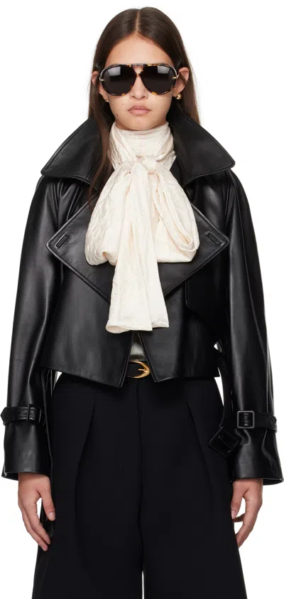 Nour Hammour Black Hatti Leather Jacket In Blk Black