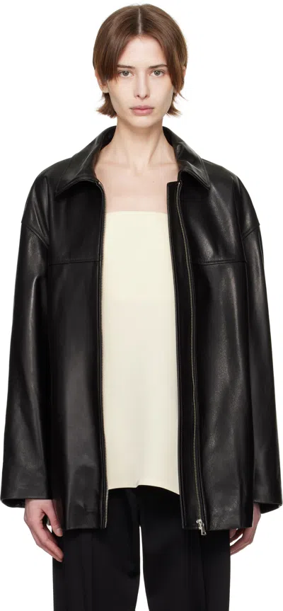Nour Hammour Black Layne Sleek Leather Jacket