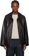 Nour Hammour Black Noah Easy Leather Jacket In Black