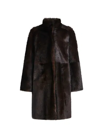 Nour Hammour Blaise Shearling Coat In Brown