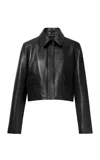 Nour Hammour Bleeker Lambskin Cropped Jacket In Black