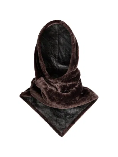Nour Hammour Brown Balaclava In Burgundy