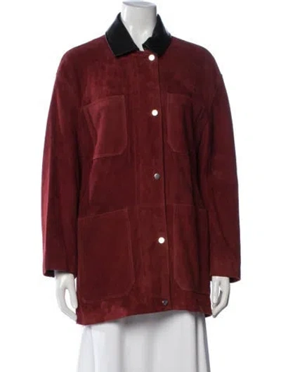 Pre-owned Nour Hammour Calfskin Jacket W/ Tags In Red