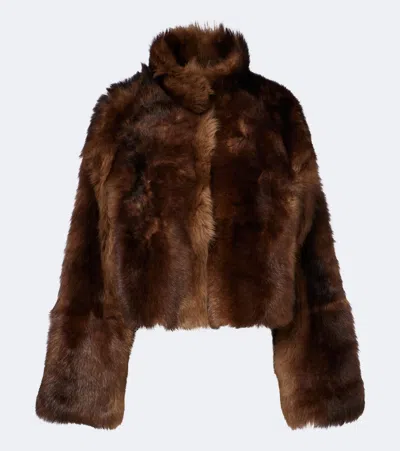Nour Hammour Cameron Shearling Jacket In Brown