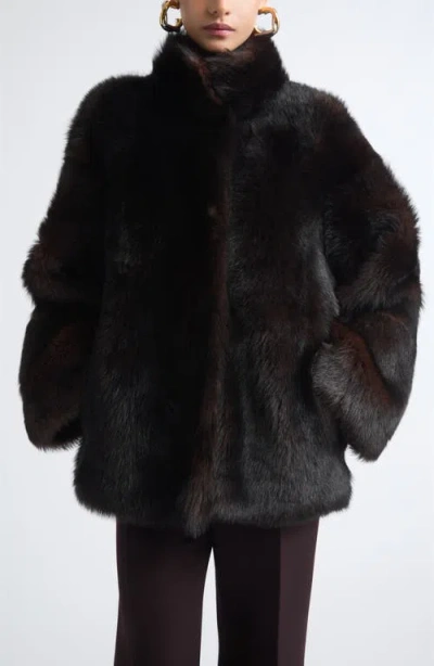 Nour Hammour Carolyn Genuine Shearling Coat In Black